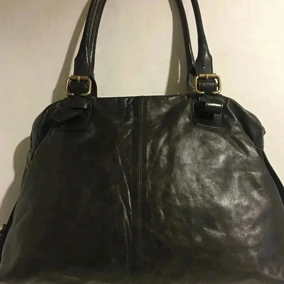 Club Monaco brown distressed leather satchel bag - Picture 2 of 8